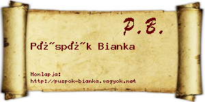 Püspök Bianka névjegykártya
