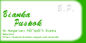 bianka puspok business card